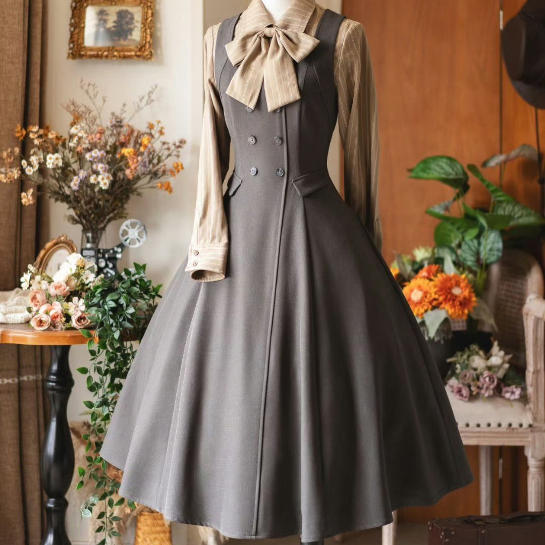 英国のお嬢様のブリティッシュジャンパースカート - Gray