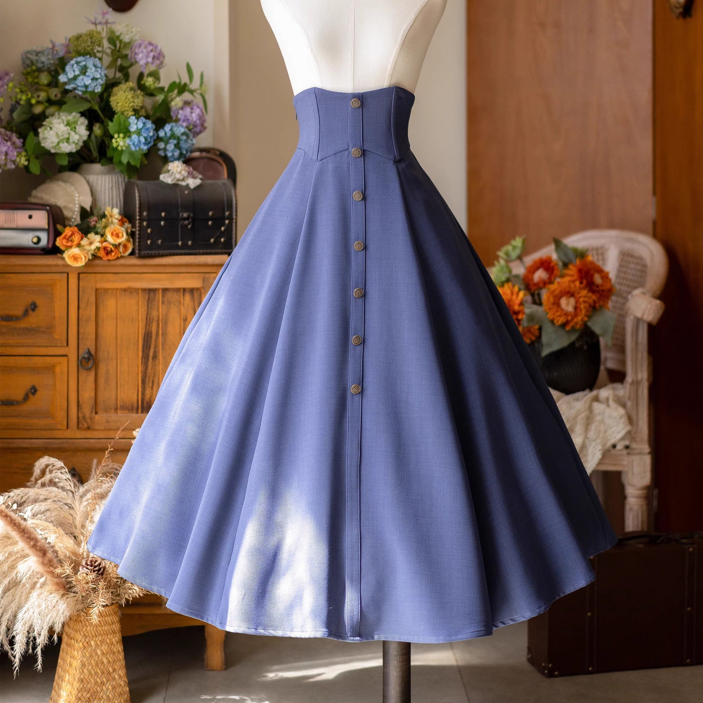 英国のお嬢様のヴィクトリアンスカート - Oriental Blue