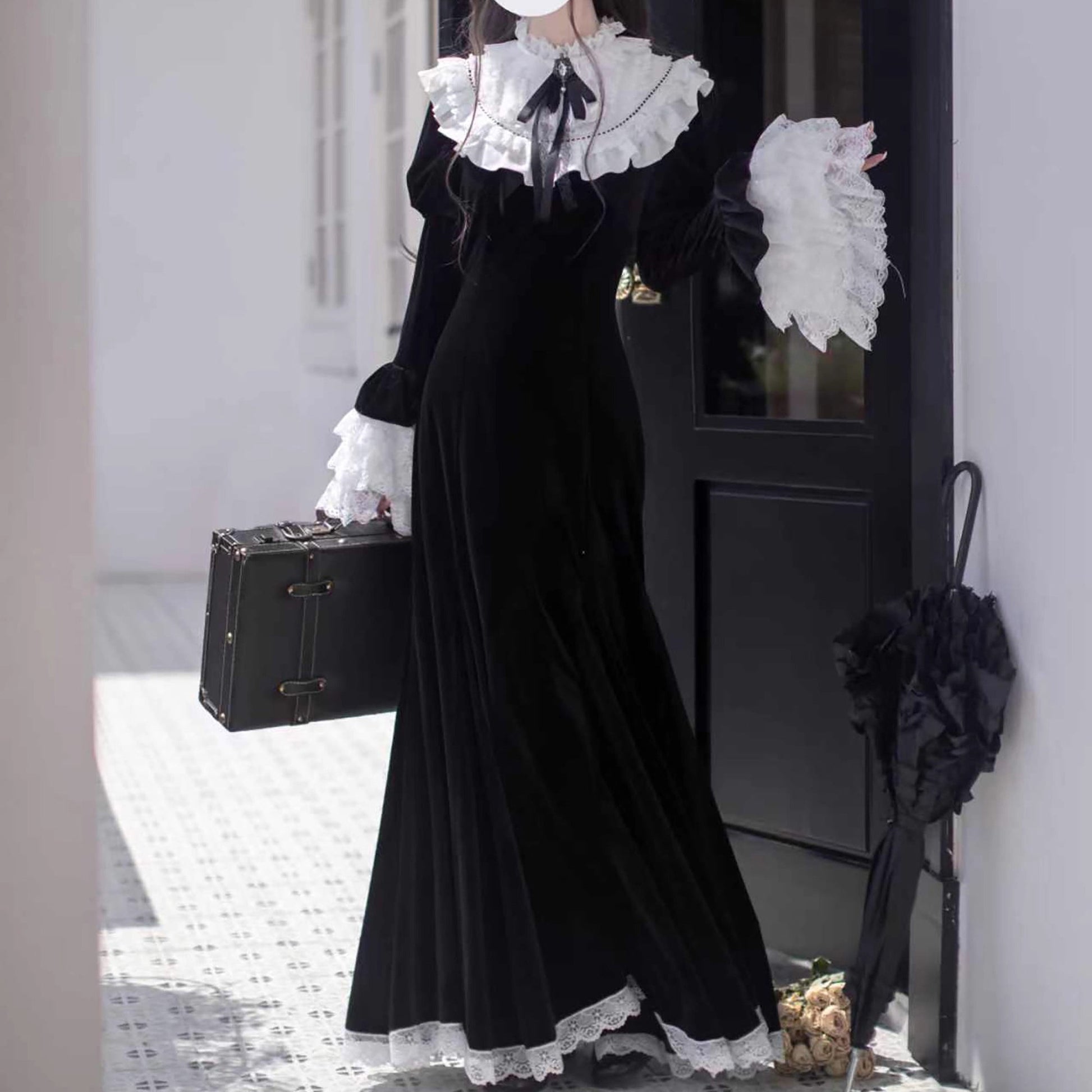 伯爵令嬢のベルベットマーメイドワンピース