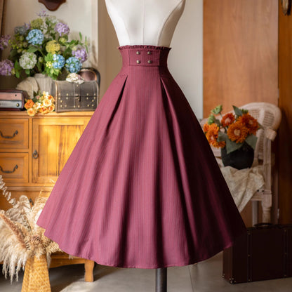 英国のお嬢様のコルセットスカート - Wine Red