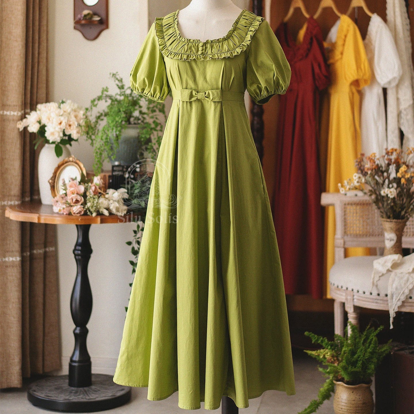 英国のお嬢様のクラシカルワンピース - Spring Green