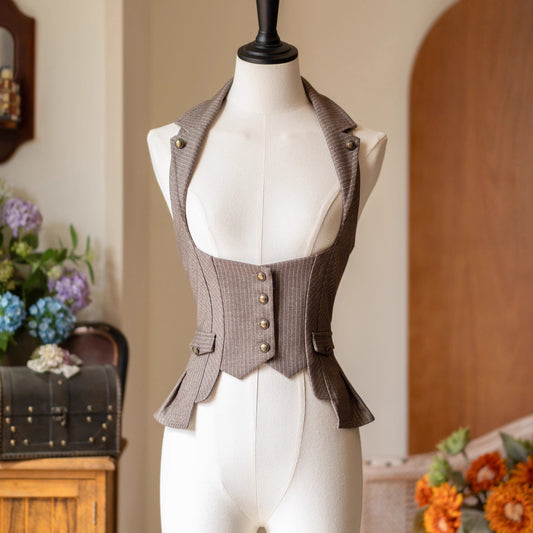 英国のお嬢様のクラシックベスト - Light Brown