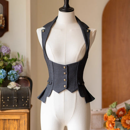 英国のお嬢様のクラシックベスト - Charcoal Black