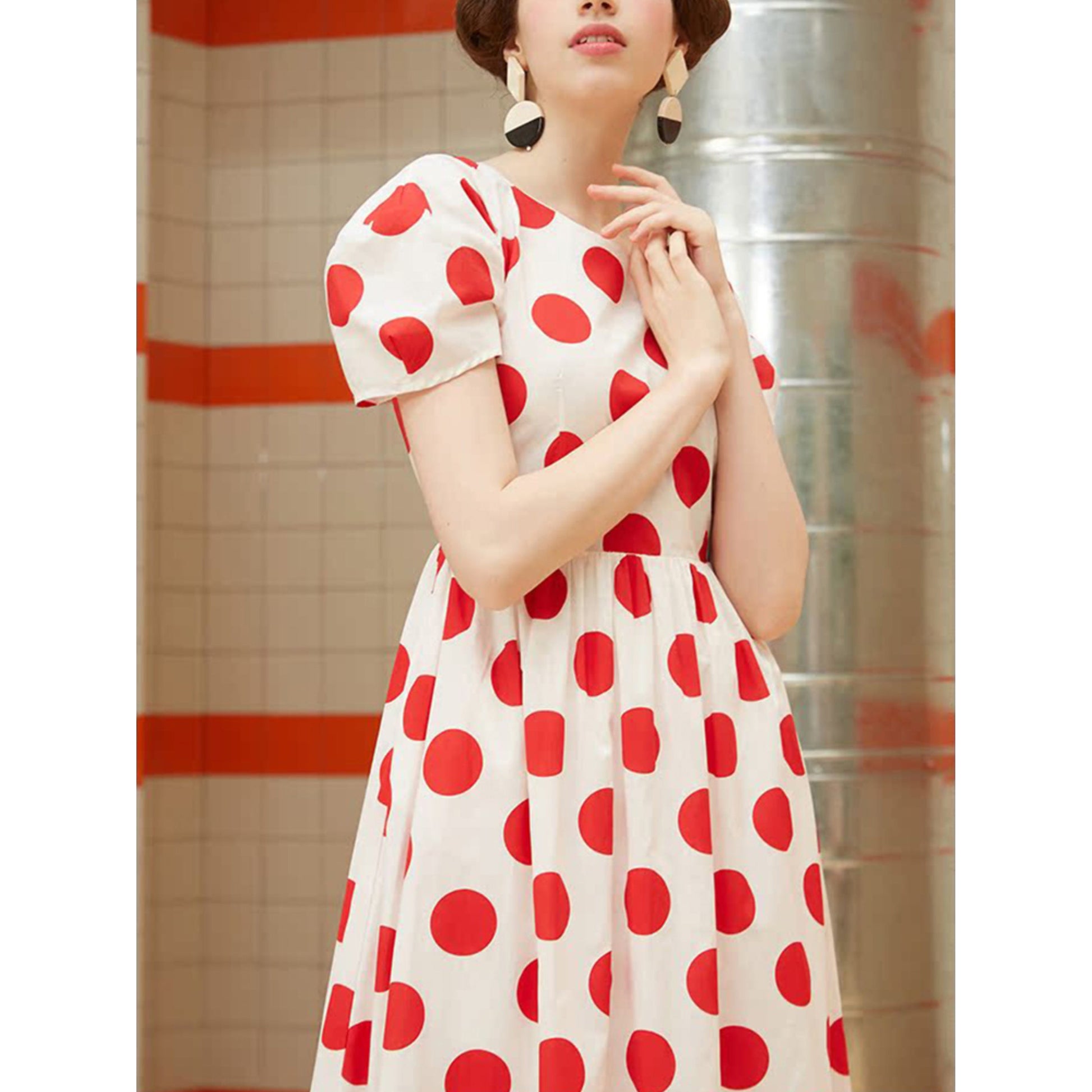 the holiday polka dot dress Polka Dot Dress