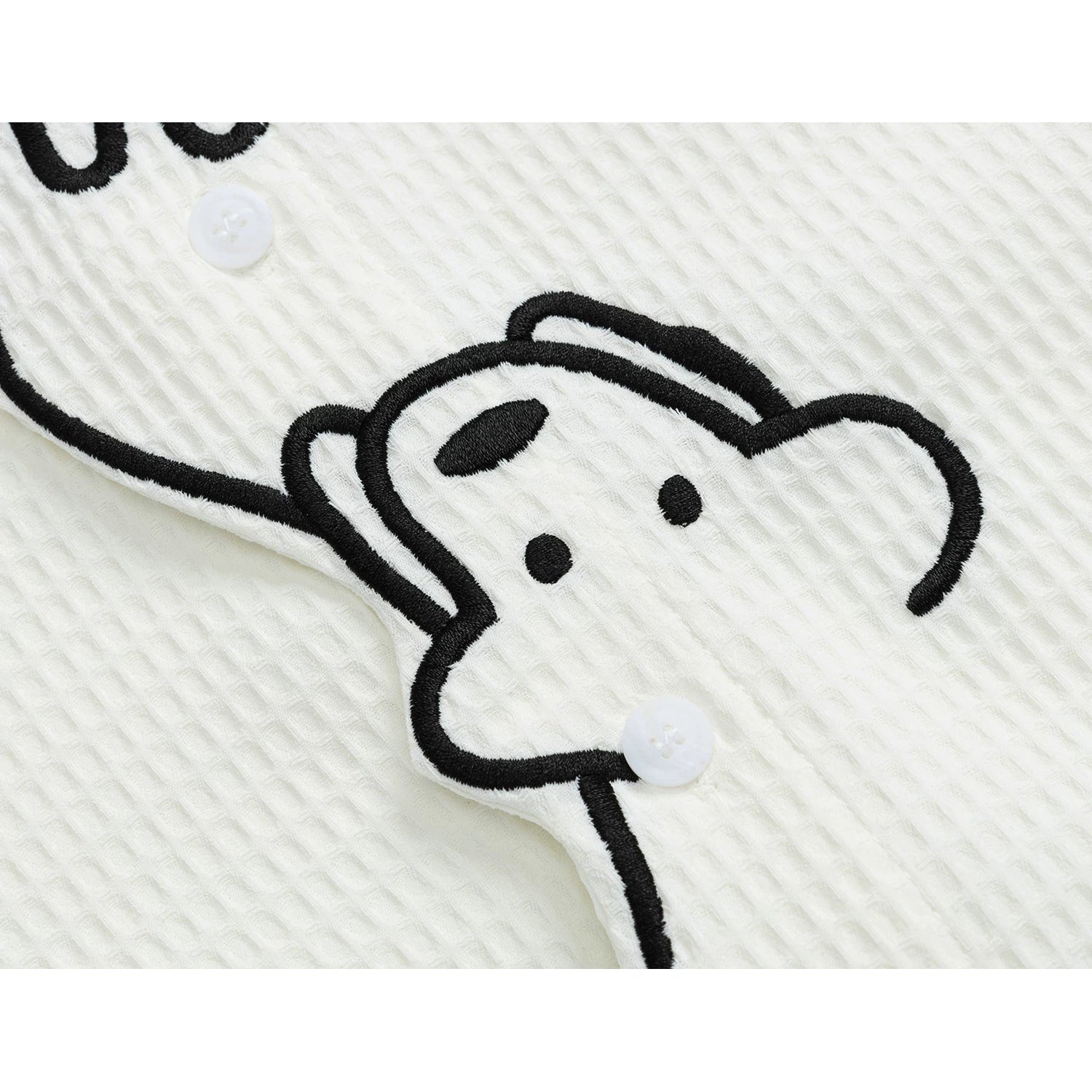 子犬の刺繍ブラウス - Milk White