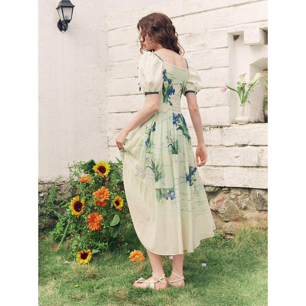 アイリスの花とテオへの手紙ワンピース