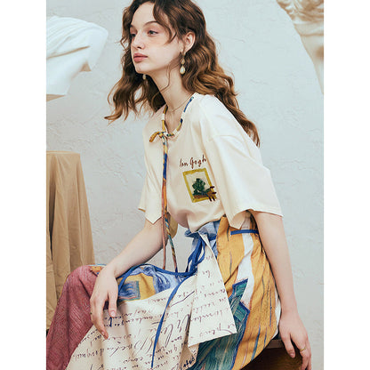 ファン・ゴッホの寝室の刺繍Tシャツ