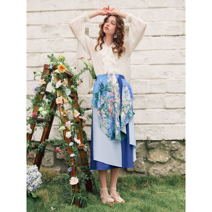 花咲く栗の枝のアシンメトリースカート