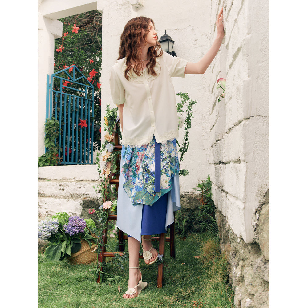 花咲く栗の枝のアシンメトリースカート