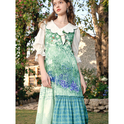 ドービニーの庭のパッチワークワンピース