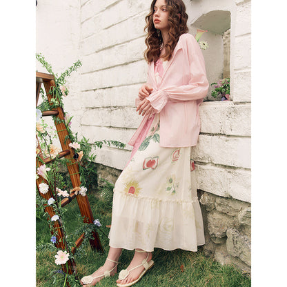 向日葵の花の描画キャミソールワンピース