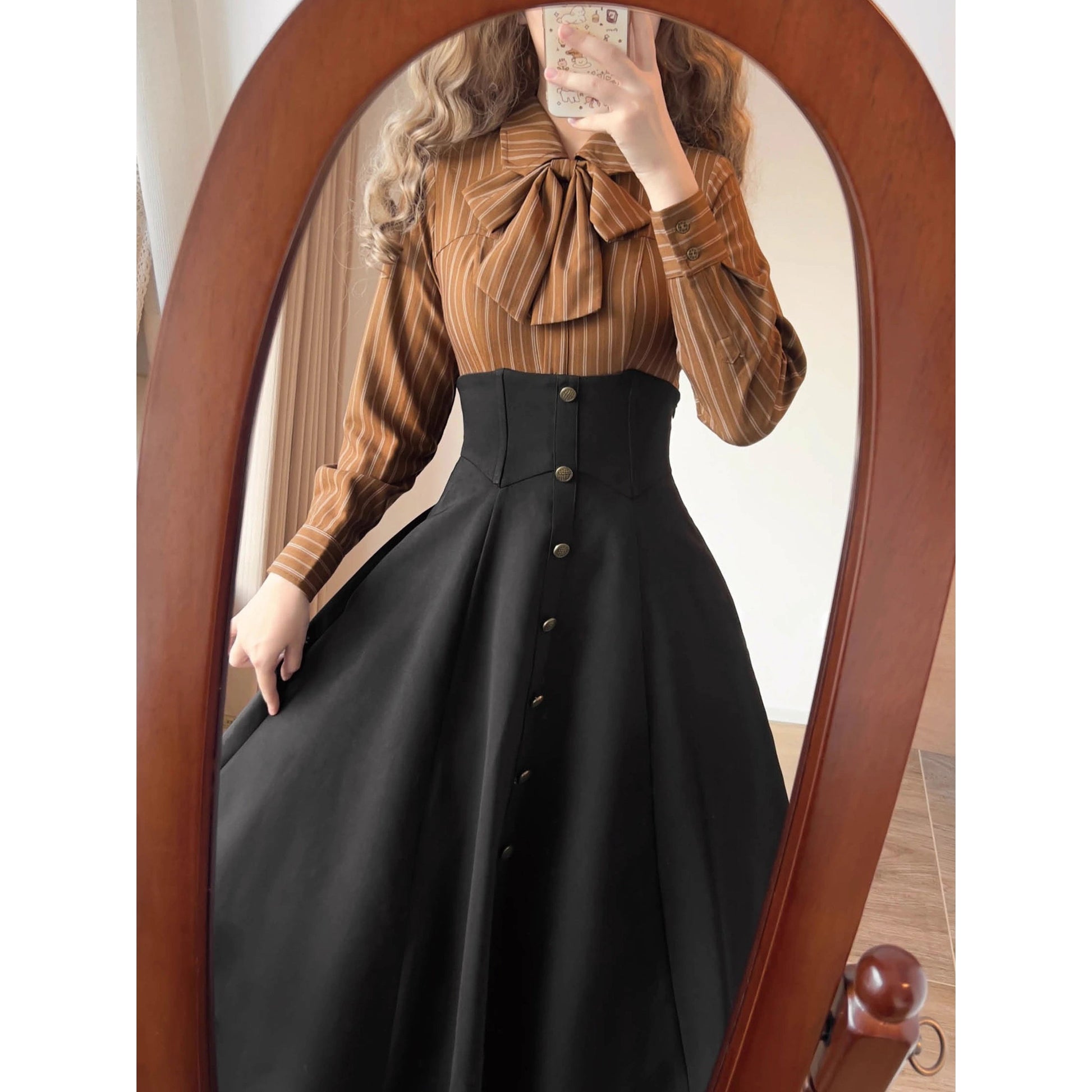 英国のお嬢様のブリティッシュブラウス - Brown