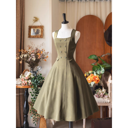 英国のお嬢様のブリティッシュジャンパースカート - Moss Green