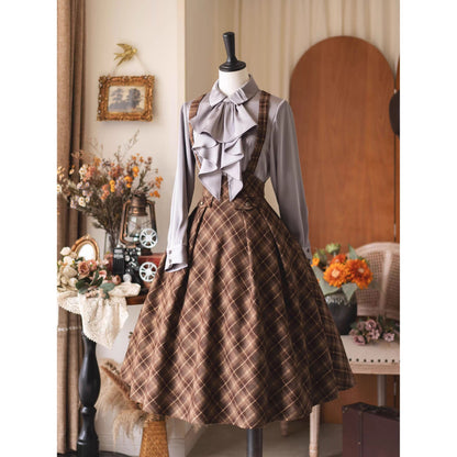 英国のお嬢様のクラシカルブラウス - Silver Gray