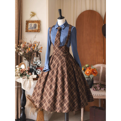 英国のお嬢様のクラシカルブラウス - Madonna Blue