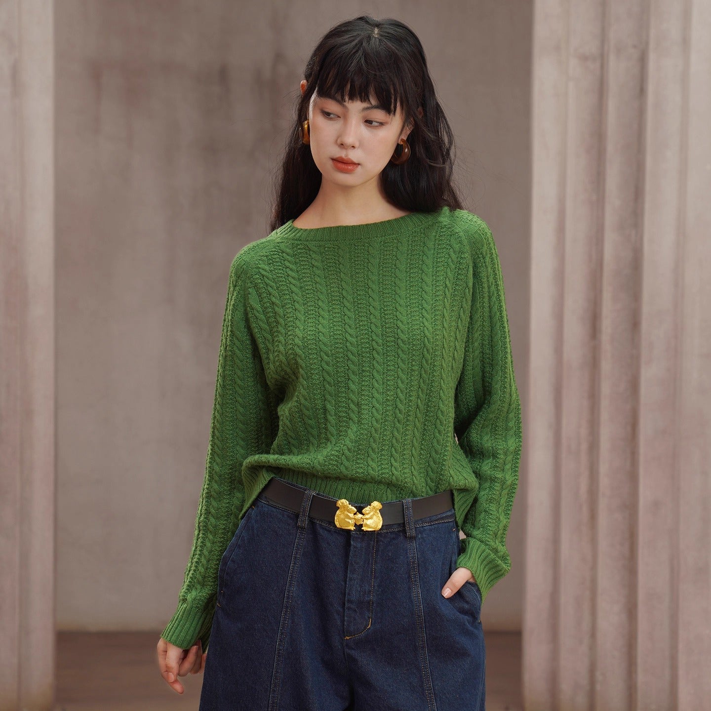 黄金のリスの留め具レザーベルト