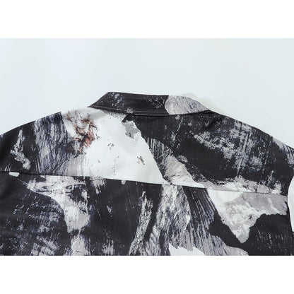 水墨の抽象画アートシャツ
