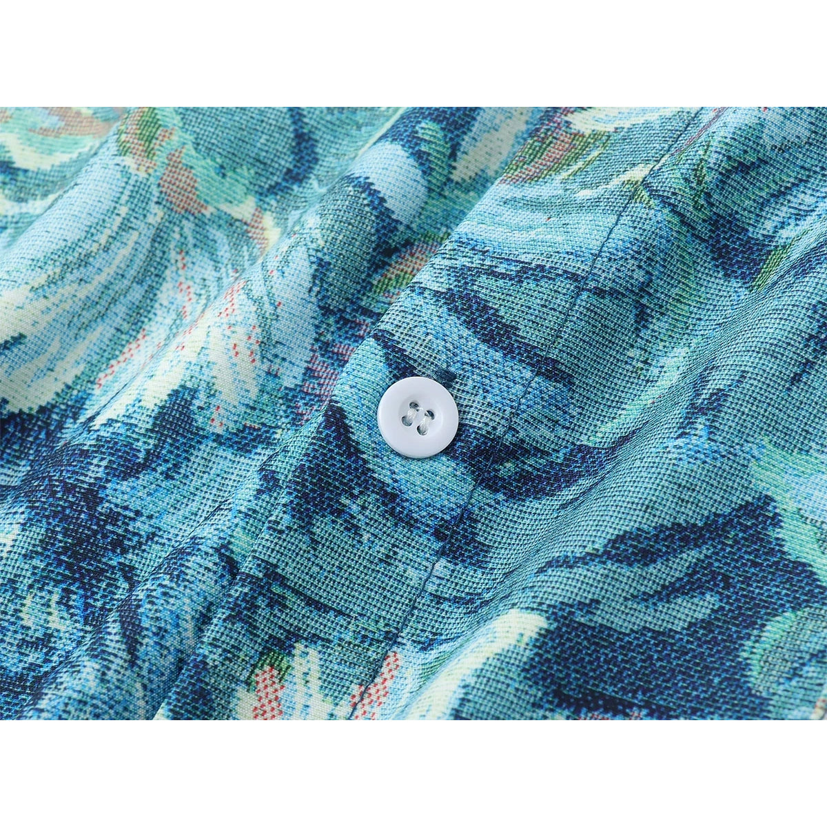 水彩の花絵画シャツ