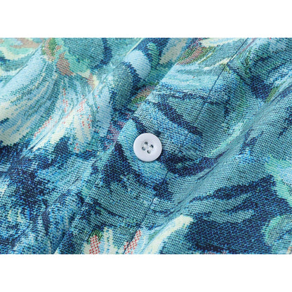 水彩の花絵画シャツ