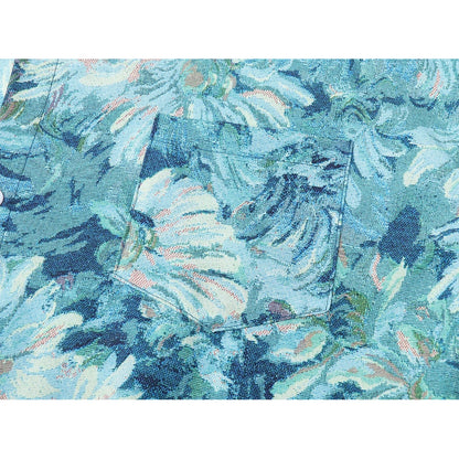 水彩の花絵画シャツ