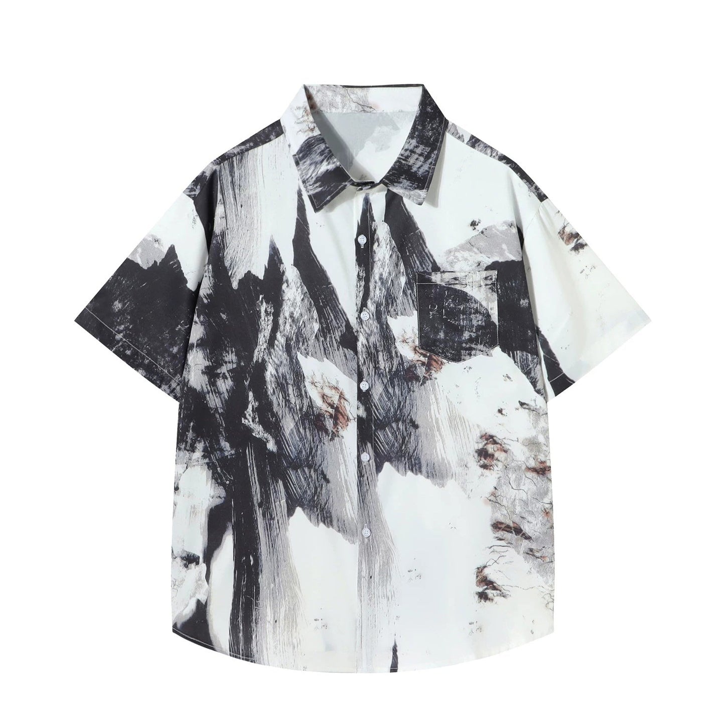 水墨の抽象画アートシャツ