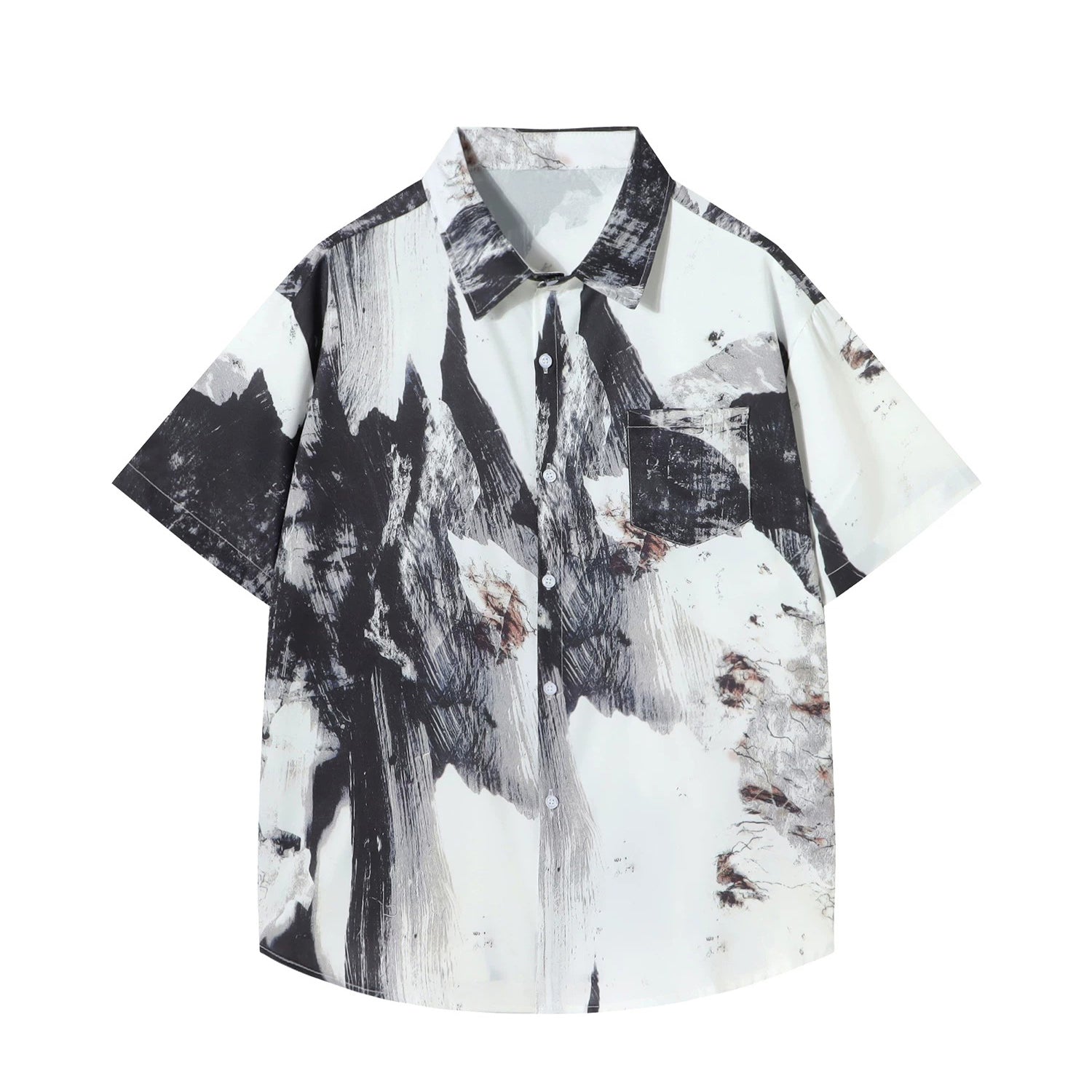 水墨の抽象画アートシャツ