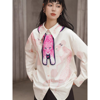 豹の挿絵ブラウス