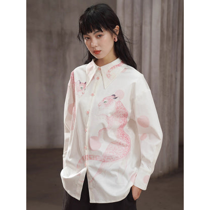 豹の挿絵ブラウス