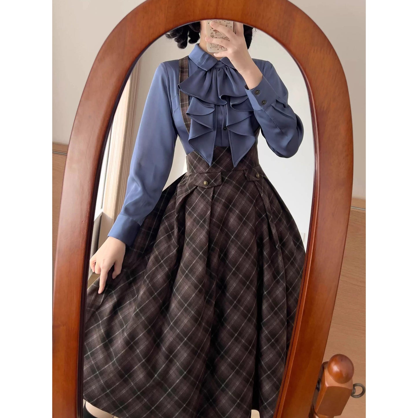 英国のお嬢様のクラシカルブラウス - Madonna Blue