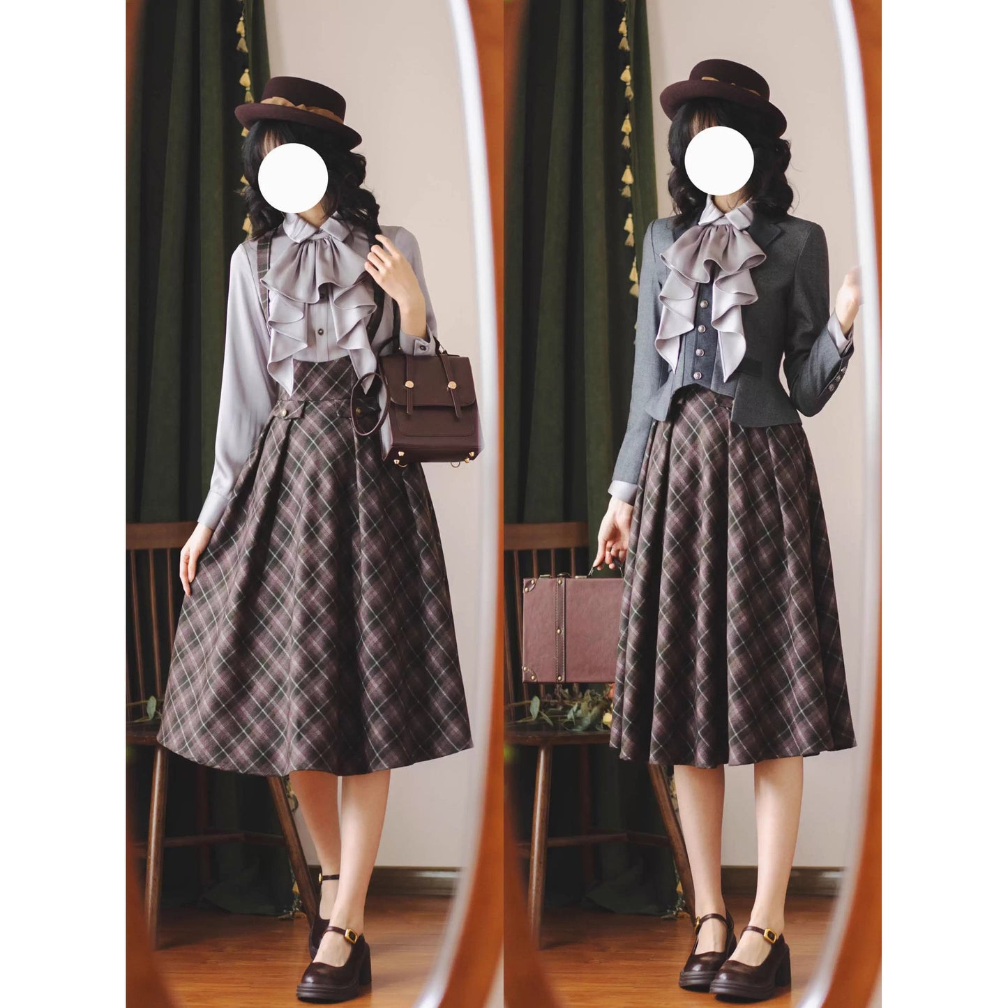 英国のお嬢様のクラシカルショートジャケット - Dark Gray