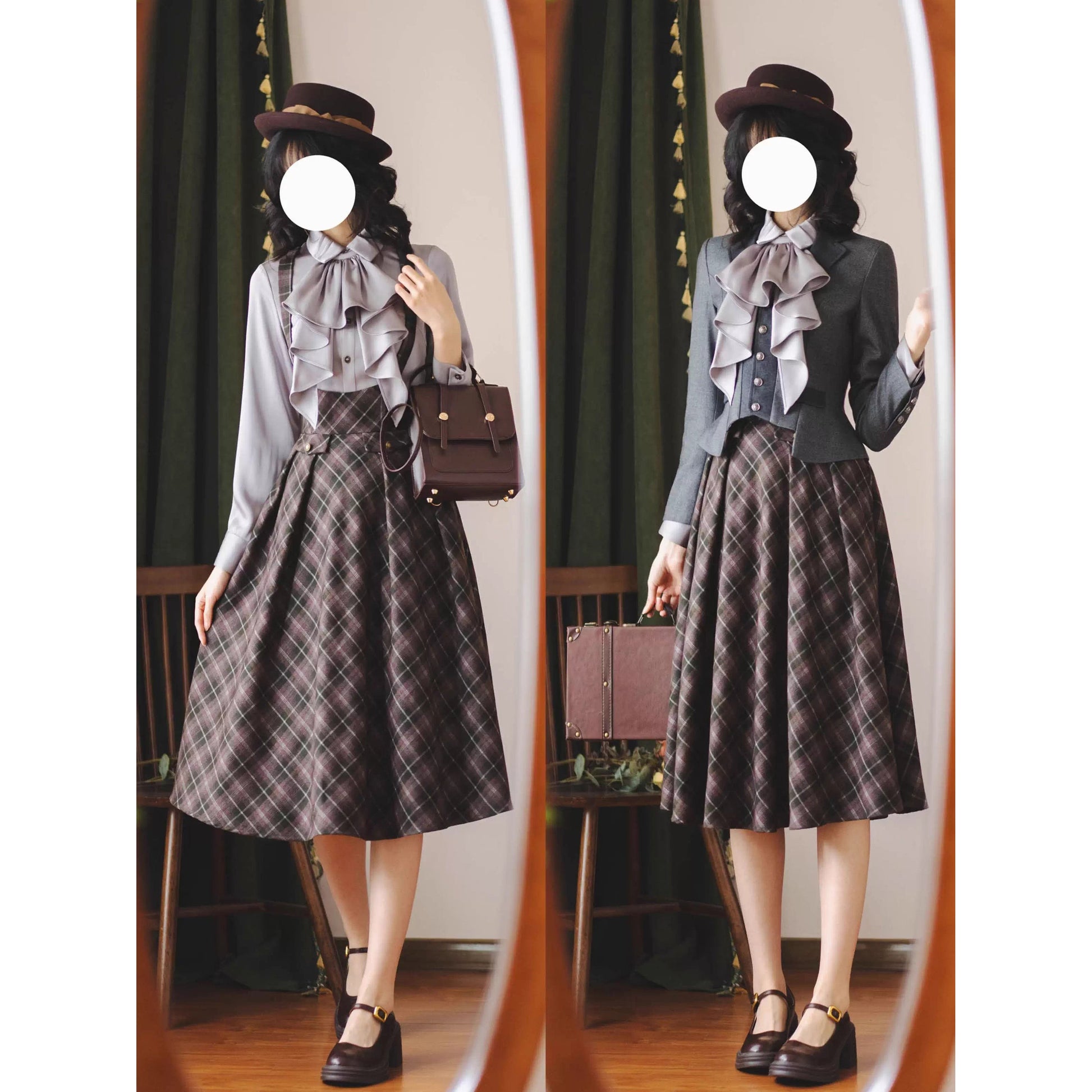 英国のお嬢様のクラシカルショートジャケット - Dark Gray