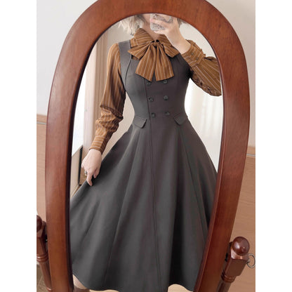 英国のお嬢様のブリティッシュジャンパースカート - Gray