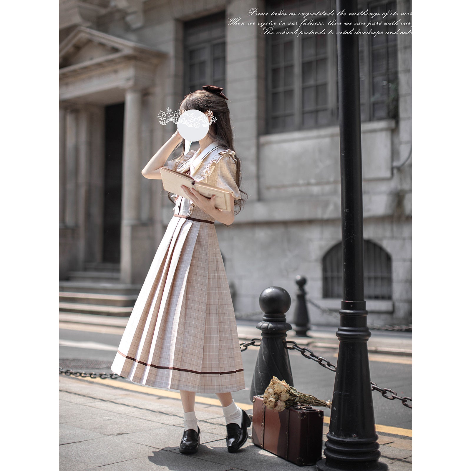 British girl's plaid classic dress remulia British girl's plaid classic dress remulia