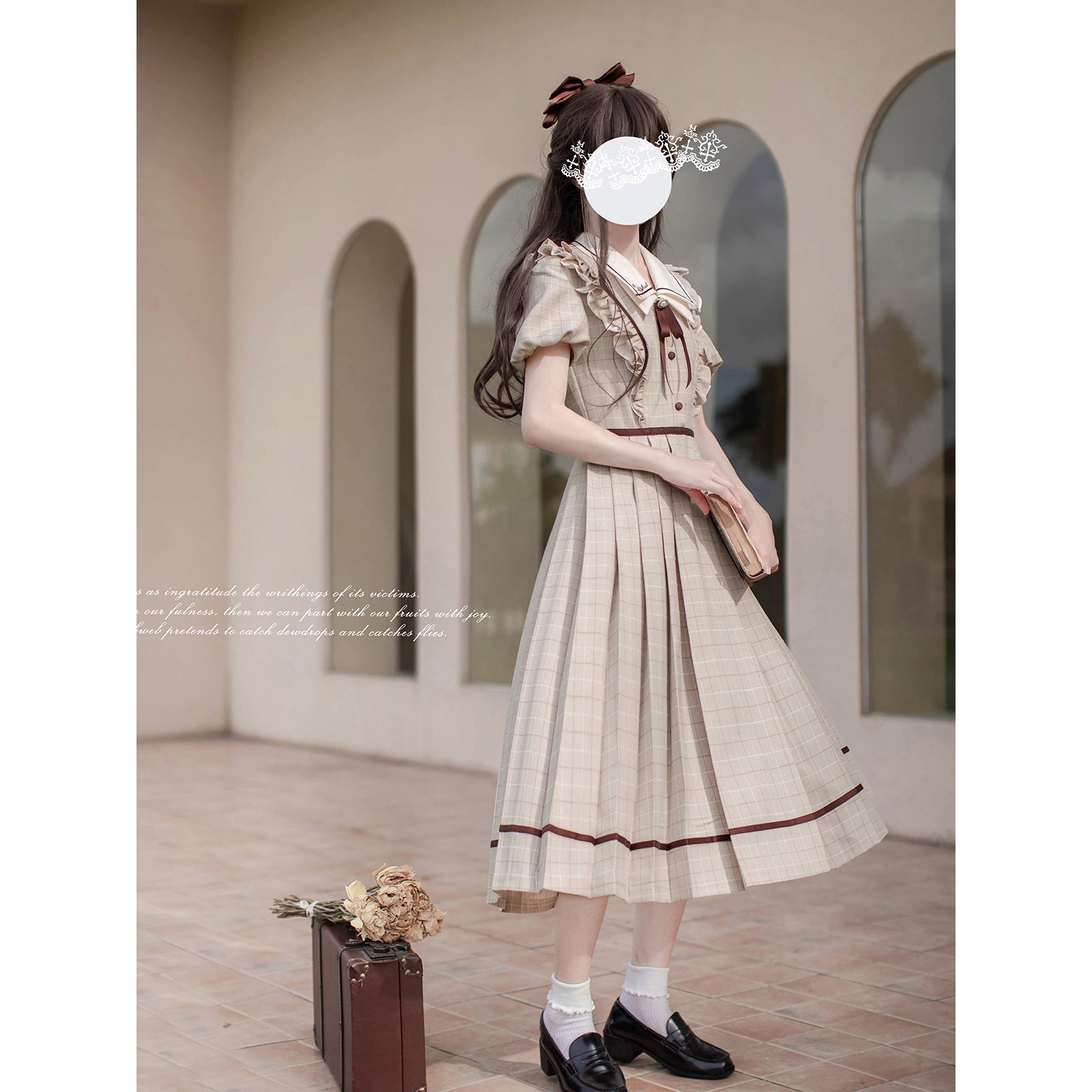 British girl's plaid classic dress remulia British girl's plaid classic dress remulia