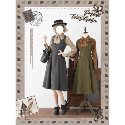 英国のお嬢様のブリティッシュジャンパースカート - Gray