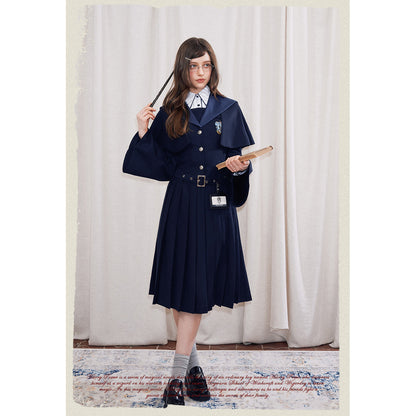 魔法学校の刺繍ケープワンピース