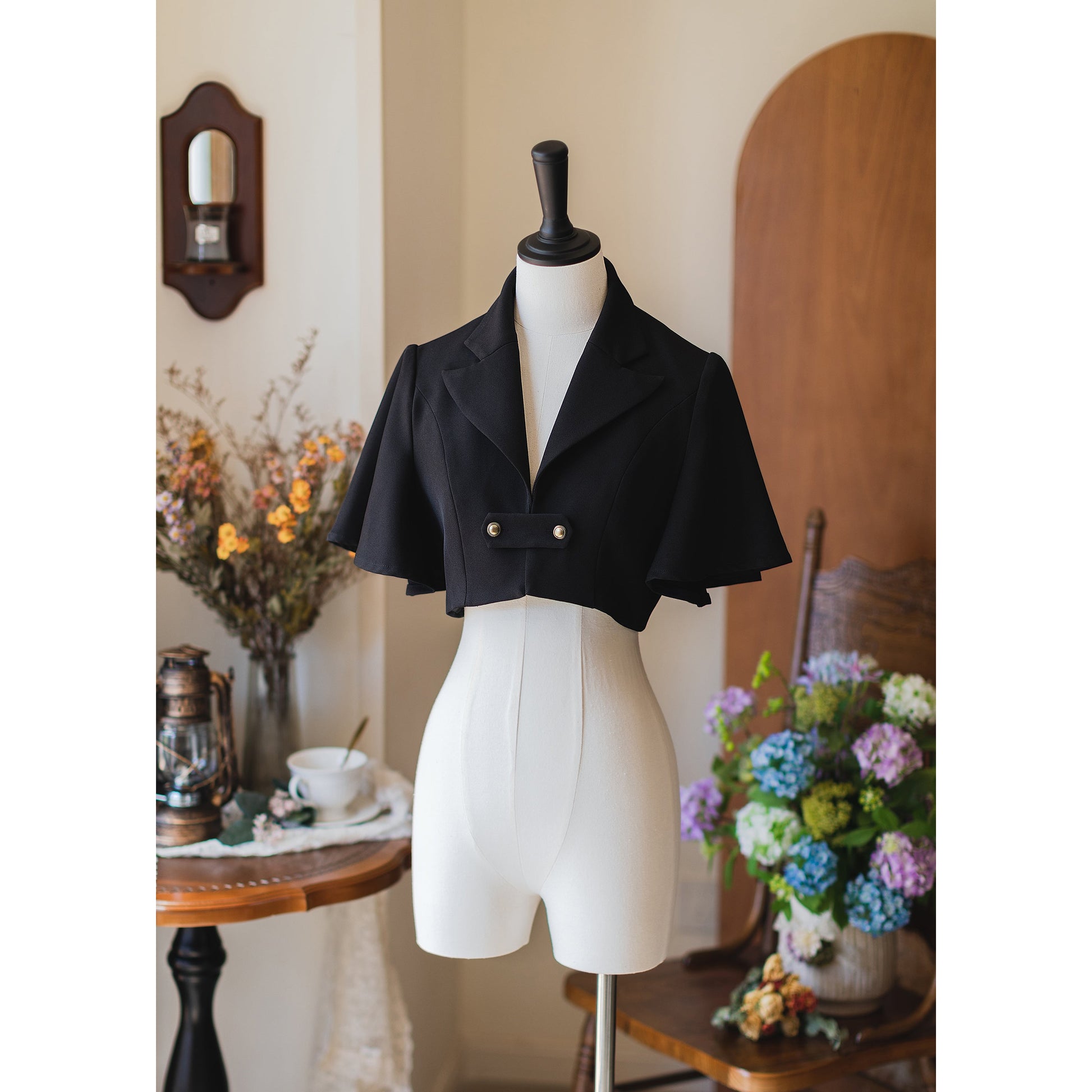 英国のお嬢様のボレロジャケット（ブラック）