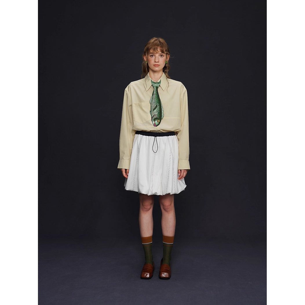 お魚の刺繍ネクタイ（グリーン）