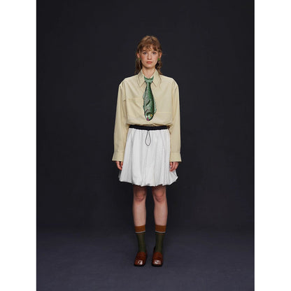 お魚の刺繍ネクタイ（グリーン）