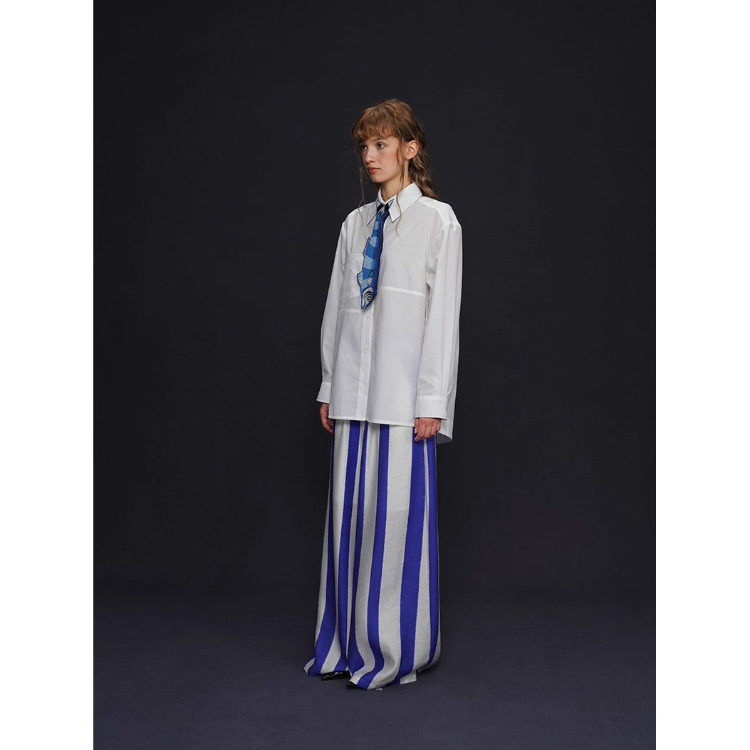 お魚の刺繍ネクタイ（ブルー）