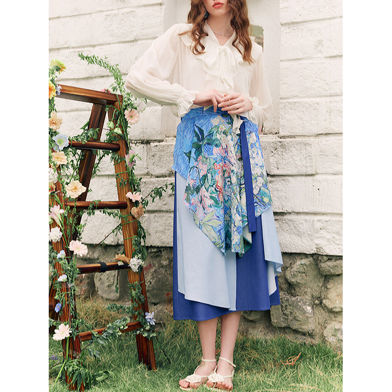 花咲く栗の枝のアシンメトリースカート