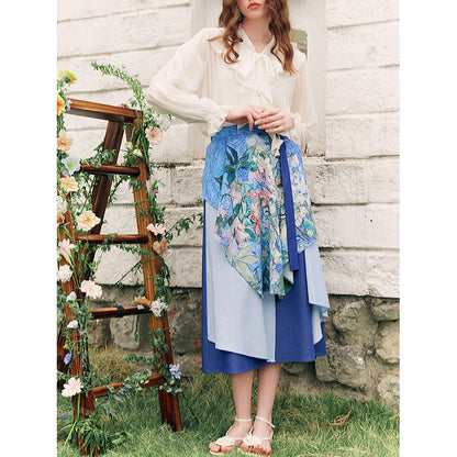 花咲く栗の枝のアシンメトリースカート