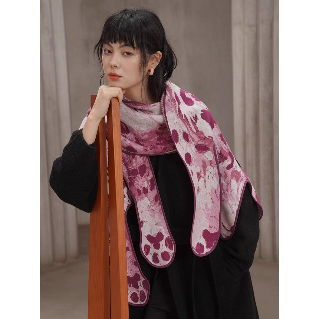 豹の挿絵ニットストール