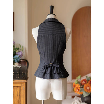 英国のお嬢様のクラシックベスト - Charcoal Black