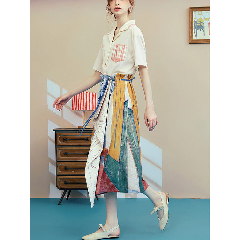 サン＝レミのサン＝ポール病院の廊下のアシンメトリースカート