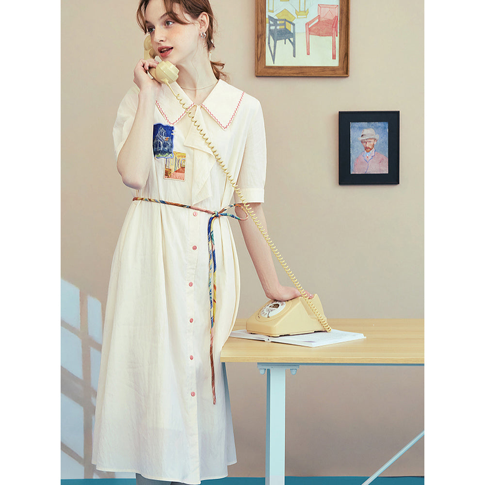 オーヴェルの教会の刺繍ワンピース