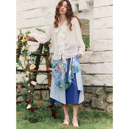 花咲く栗の枝のアシンメトリースカート