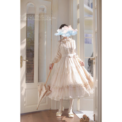 奏鳴曲を奏でる刺繍ジャンパースカートとフリルリボンブラウス