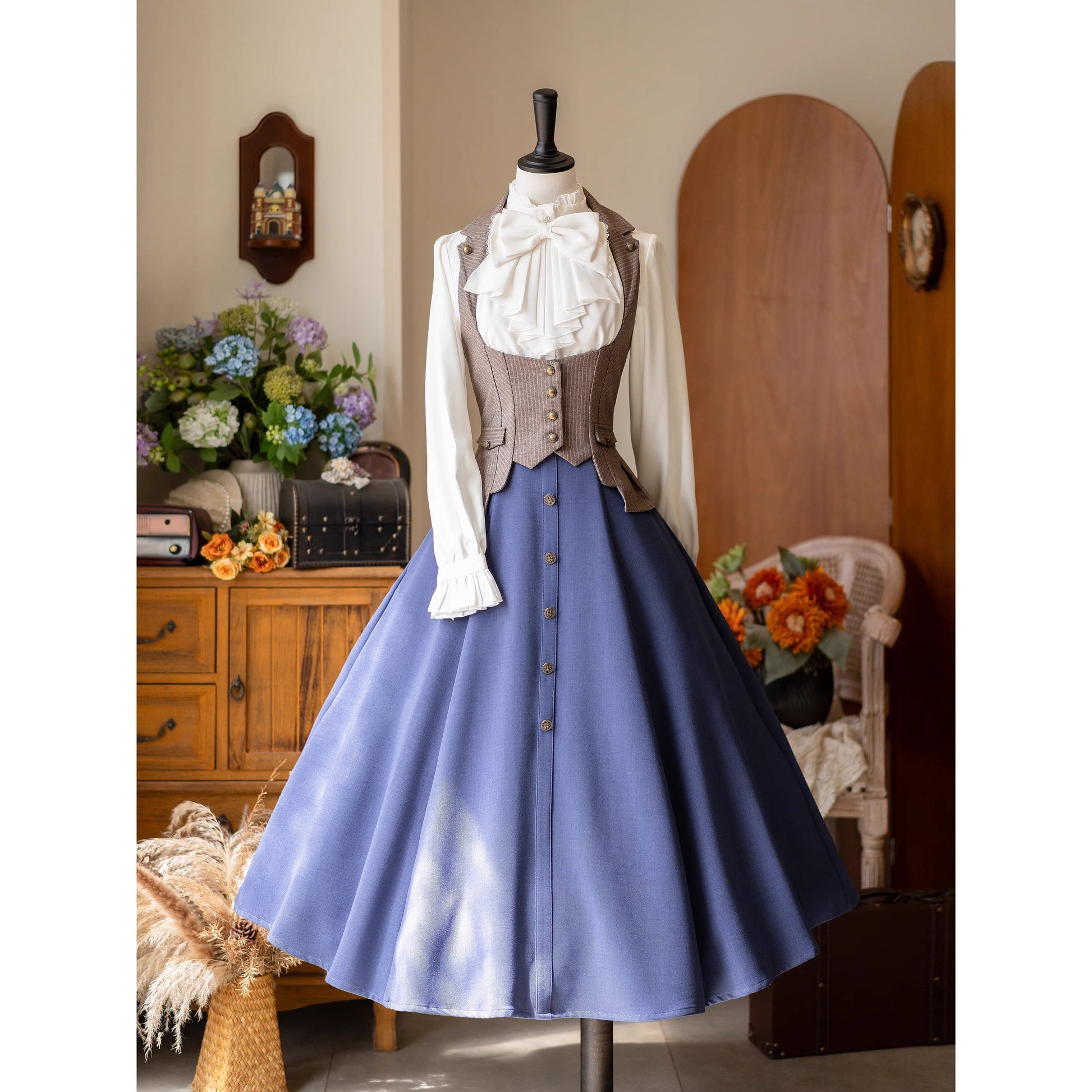 英国のお嬢様のヴィクトリアンスカート - Oriental Blue