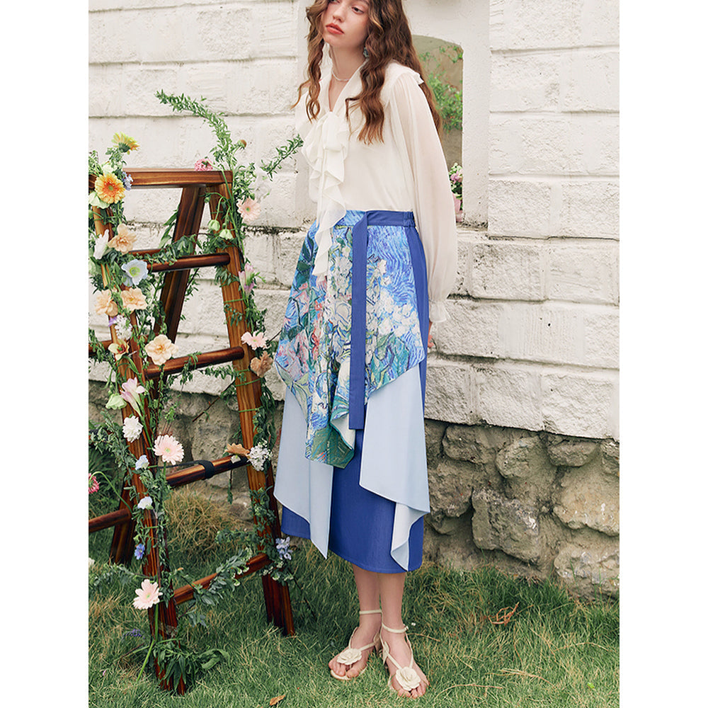 花咲く栗の枝のアシンメトリースカート